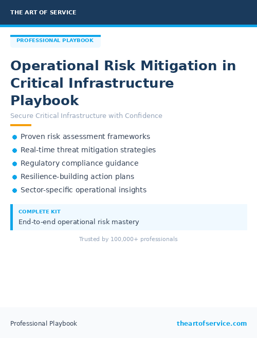 Operational Risk Mitigation in Critical Infrastructure Playbook