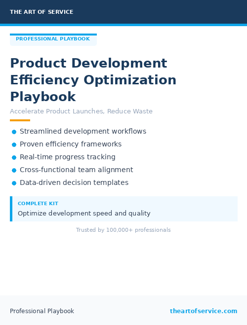 Product Development Efficiency Optimization Playbook