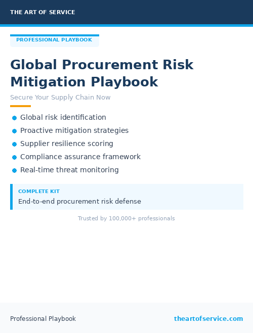 Global Procurement Risk Mitigation Playbook