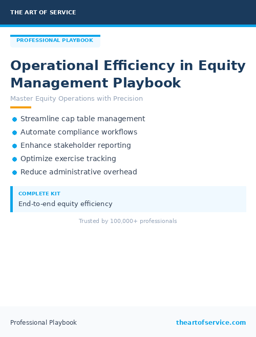 Operational Efficiency in Equity Management Playbook