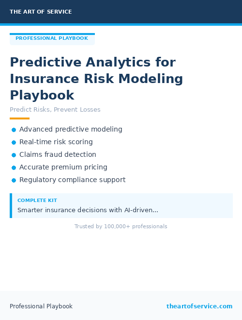 Predictive Analytics for Insurance Risk Modeling Playbook