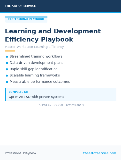 Learning and Development Efficiency Playbook