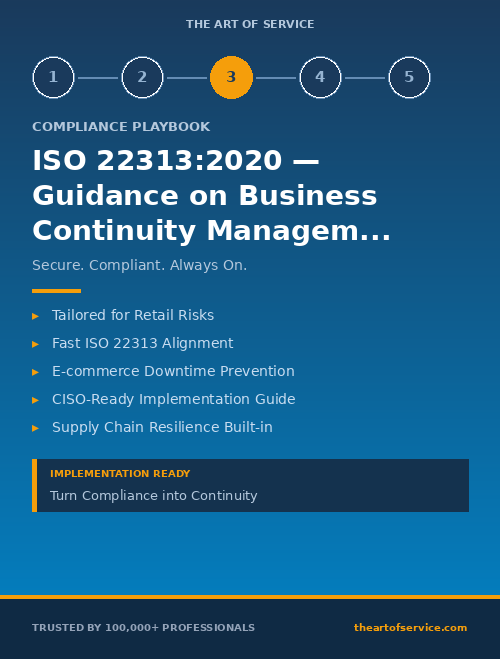 ISO 22313:2020 — Guidance on Business Continuity Management Systems Compliance Playbook for Retail & E-commerce - CISOs & Security Leaders Edition