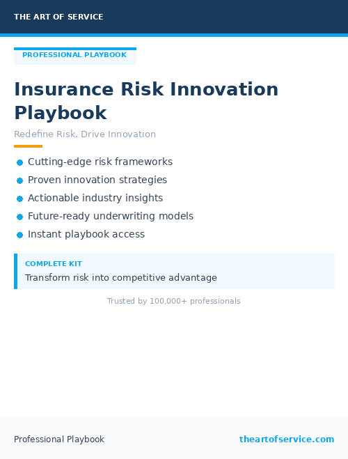 Insurance Risk Innovation Playbook