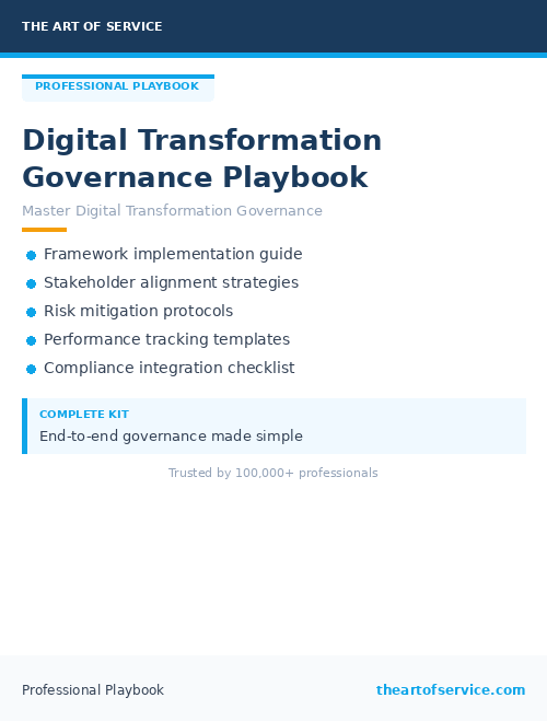Digital Transformation Governance Playbook