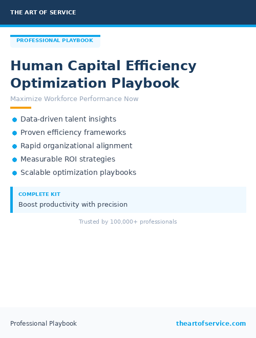 Human Capital Efficiency Optimization Playbook