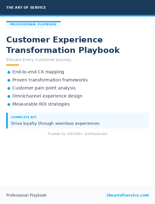 Customer Experience Transformation Playbook