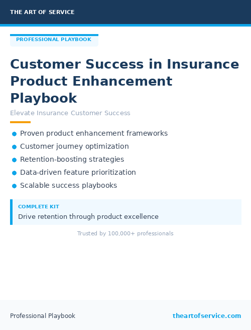 Customer Success in Insurance Product Enhancement Playbook