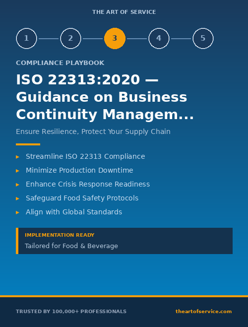 ISO 22313:2020 — Guidance on Business Continuity Management Systems Compliance Playbook for Food & Beverage Manufacturing