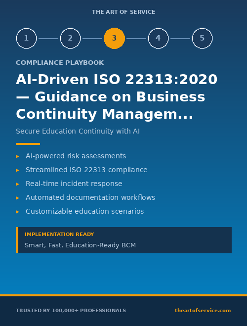 AI-Driven ISO 22313:2020 — Guidance on Business Continuity Management Systems Implementation Guide for Education