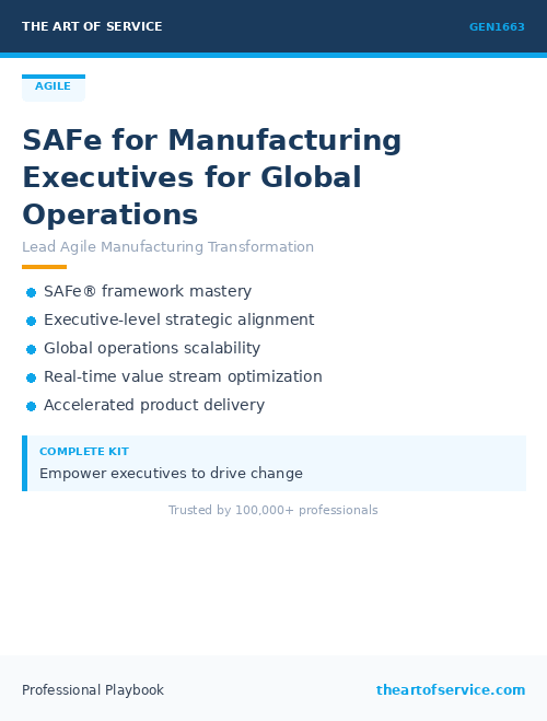 GEN1663 SAFe for Manufacturing Executives for Global Operations