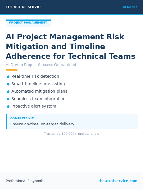 GEN8207 AI Project Management Risk Mitigation and Timeline Adherence for Technical Teams