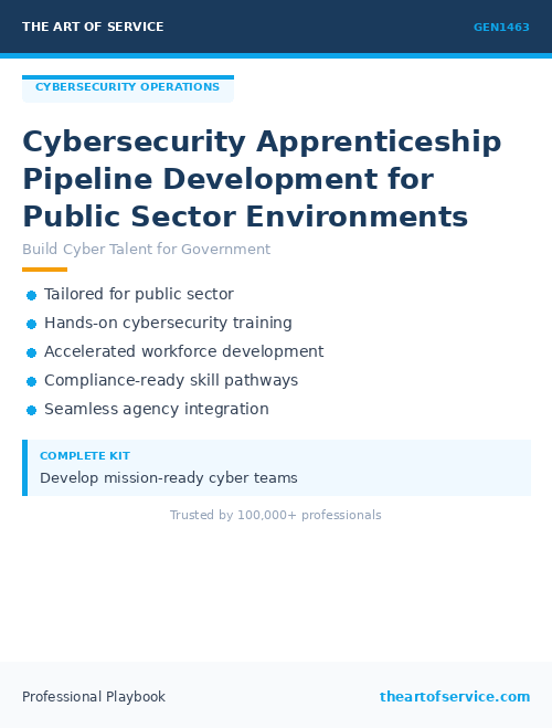 GEN1463 Cybersecurity Apprenticeship Pipeline Development for Public Sector Environments