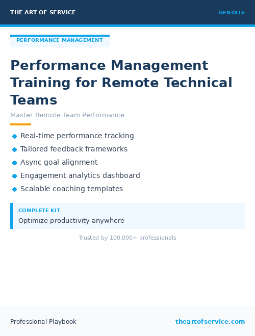 GEN3816 Performance Management Training for Remote Technical Teams