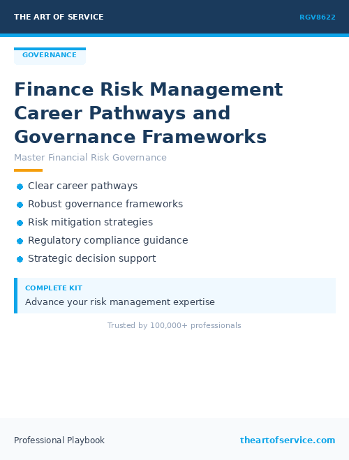 RGV8622 Finance Risk Management Career Pathways and Governance Frameworks