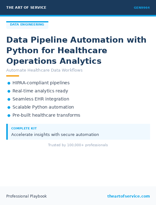 GEN9964 Data Pipeline Automation with Python for Healthcare Operations Analytics