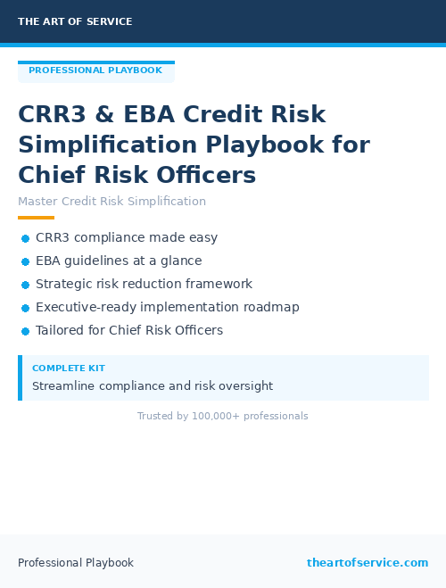 CRR3 & EBA Credit Risk Simplification Playbook for Chief Risk Officers