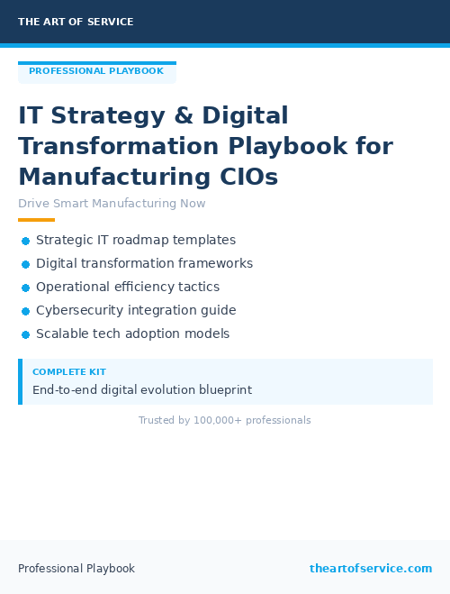 IT Strategy & Digital Transformation Playbook for Manufacturing CIOs