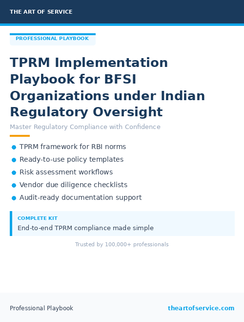 TPRM Implementation Playbook for BFSI Organizations under Indian Regulatory Oversight