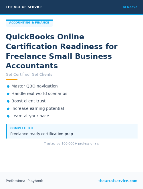 GEN2252 QuickBooks Online Certification Readiness for Freelance Small Business Accountants