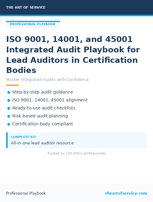 ISO 9001, 14001, and 45001 Integrated Audit Playbook for Lead Auditors in Certification Bodies