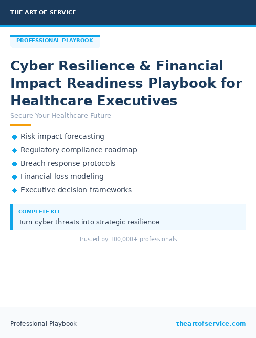 Cyber Resilience & Financial Impact Readiness Playbook for Healthcare Executives