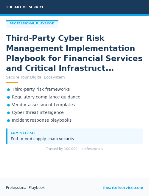Third-Party Cyber Risk Management Implementation Playbook for Financial Services and Critical Infrastructure Organizations