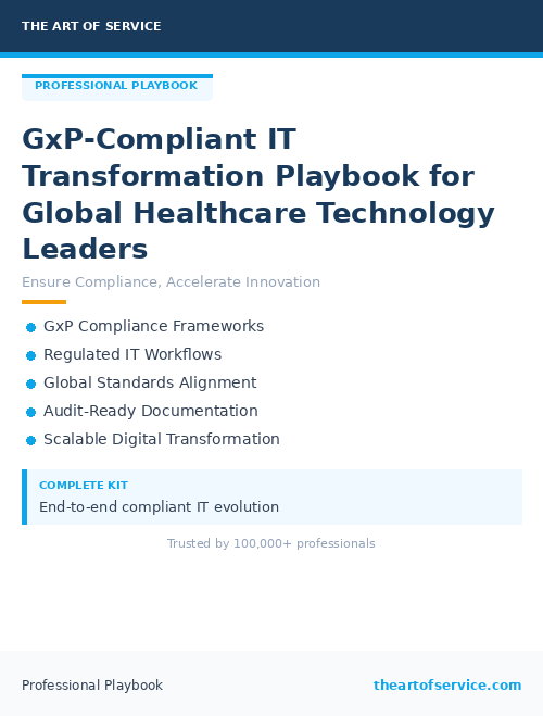 GxP-Compliant IT Transformation Playbook for Global Healthcare Technology Leaders