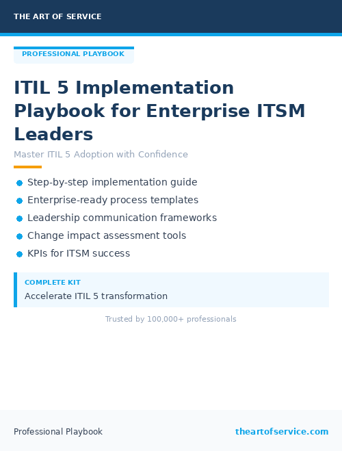 ITIL 5 Implementation Playbook for Enterprise ITSM Leaders