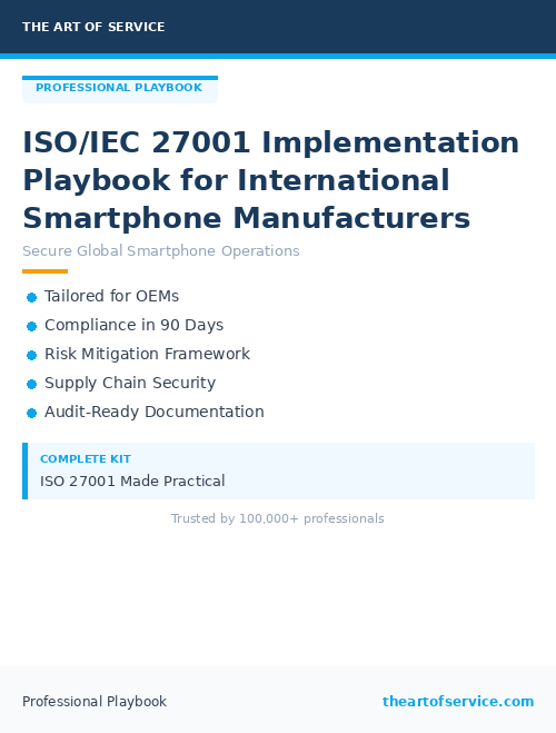 ISO/IEC 27001 Implementation Playbook for International Smartphone Manufacturers