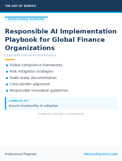 Responsible AI Implementation Playbook for Global Finance Organizations