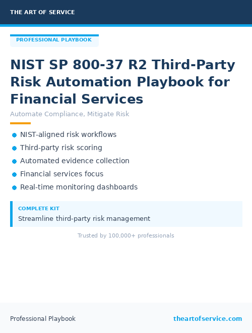 NIST SP 800-37 R2 Third-Party Risk Automation Playbook for Financial Services