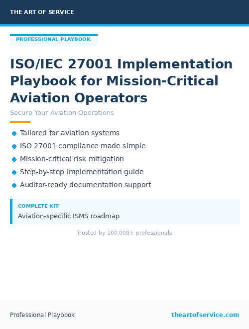 ISO/IEC 27001 Implementation Playbook for Mission-Critical Aviation Operators