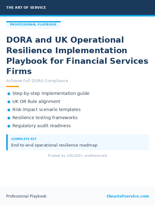 DORA and UK Operational Resilience Implementation Playbook for Financial Services Firms