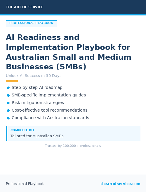 AI Readiness and Implementation Playbook for Australian Small and Medium Businesses (SMBs)