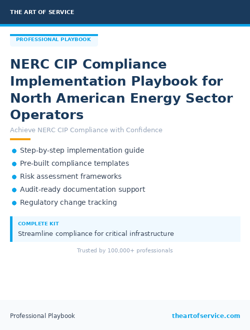 NERC CIP Compliance Implementation Playbook for North American Energy Sector Operators