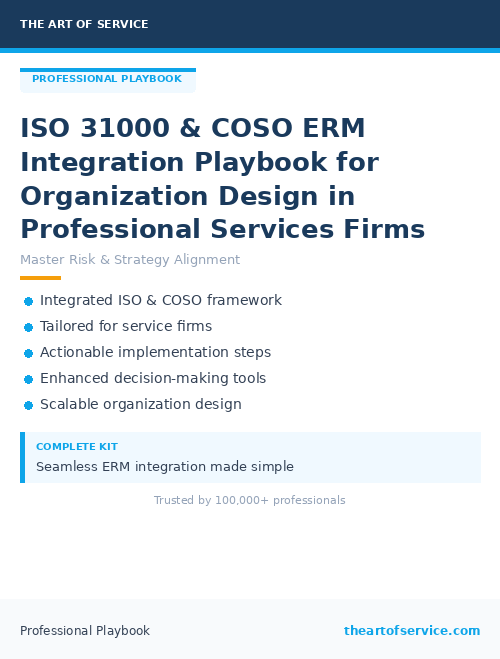 ISO 31000 & COSO ERM Integration Playbook for Organization Design in Professional Services Firms