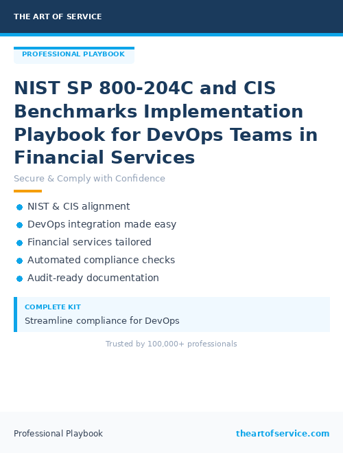 NIST SP 800-204C and CIS Benchmarks Implementation Playbook for DevOps Teams in Financial Services