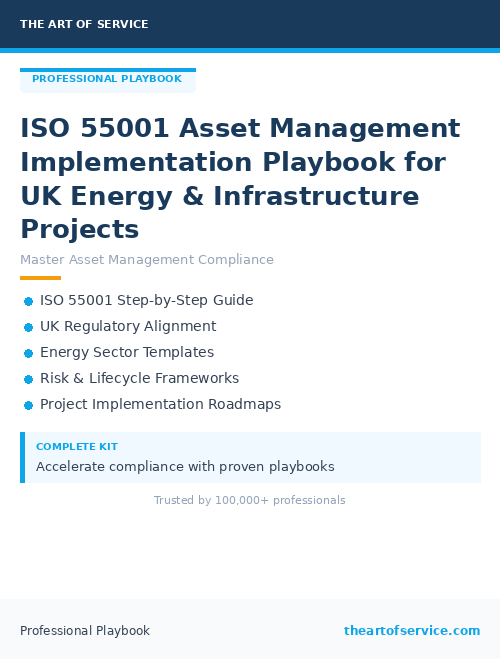 ISO 55001 Asset Management Implementation Playbook for UK Energy & Infrastructure Projects