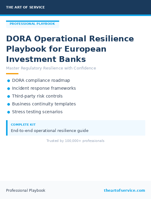 DORA Operational Resilience Playbook for European Investment Banks