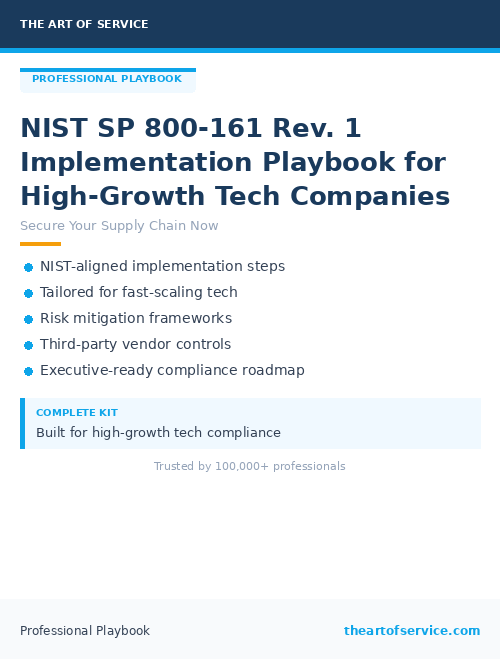 NIST SP 800-161 Rev. 1 Implementation Playbook for High-Growth Tech Companies