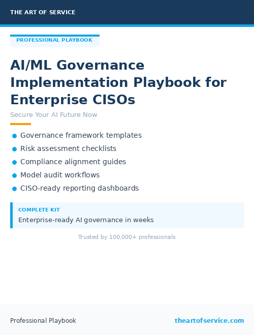 AI/ML Governance Implementation Playbook for Enterprise CISOs