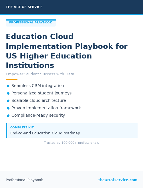 Education Cloud Implementation Playbook for US Higher Education Institutions