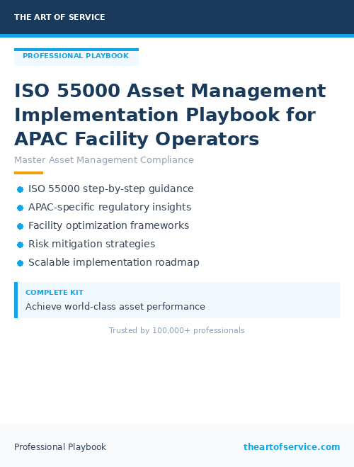 ISO 55000 Asset Management Implementation Playbook for APAC Facility Operators