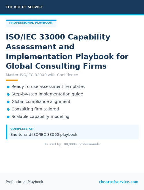 ISO/IEC 33000 Capability Assessment and Implementation Playbook for Global Consulting Firms