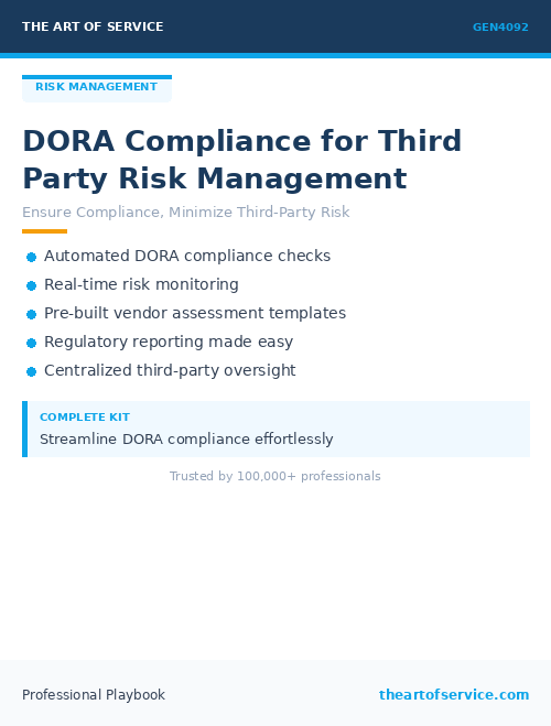 GEN4092 DORA Compliance for Third Party Risk Management