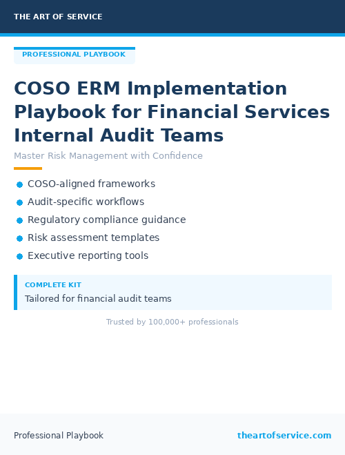COSO ERM Implementation Playbook for Financial Services Internal Audit Teams