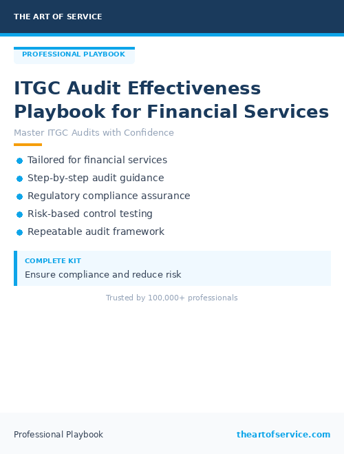 ITGC Audit Effectiveness Playbook for Financial Services