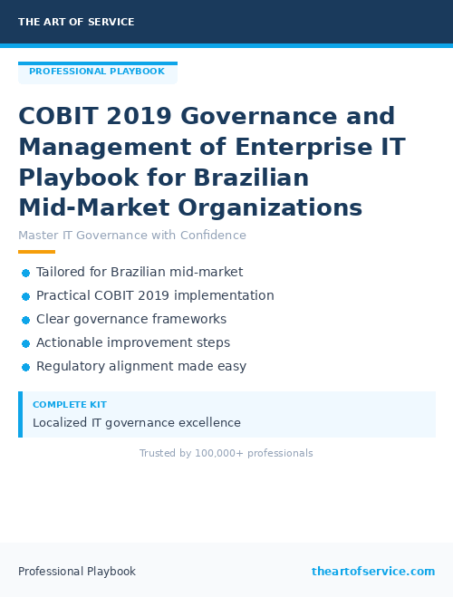 COBIT 2019 Governance and Management of Enterprise IT Playbook for Brazilian Mid-Market Organizations