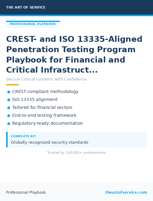 CREST- and ISO 13335-Aligned Penetration Testing Program Playbook for Financial and Critical Infrastructure Organizations